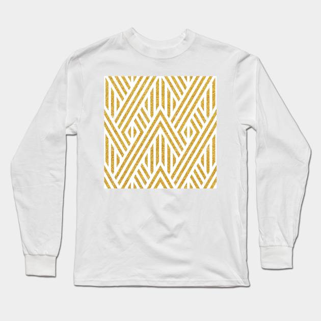 White and gold long sleeve shirt on sale